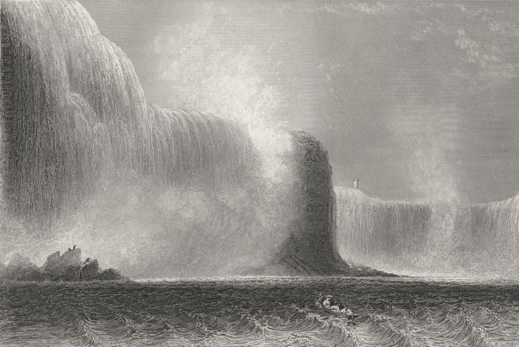 Niagara Falls from the Ferry, New York. WH BARTLETT 1840 old antique print